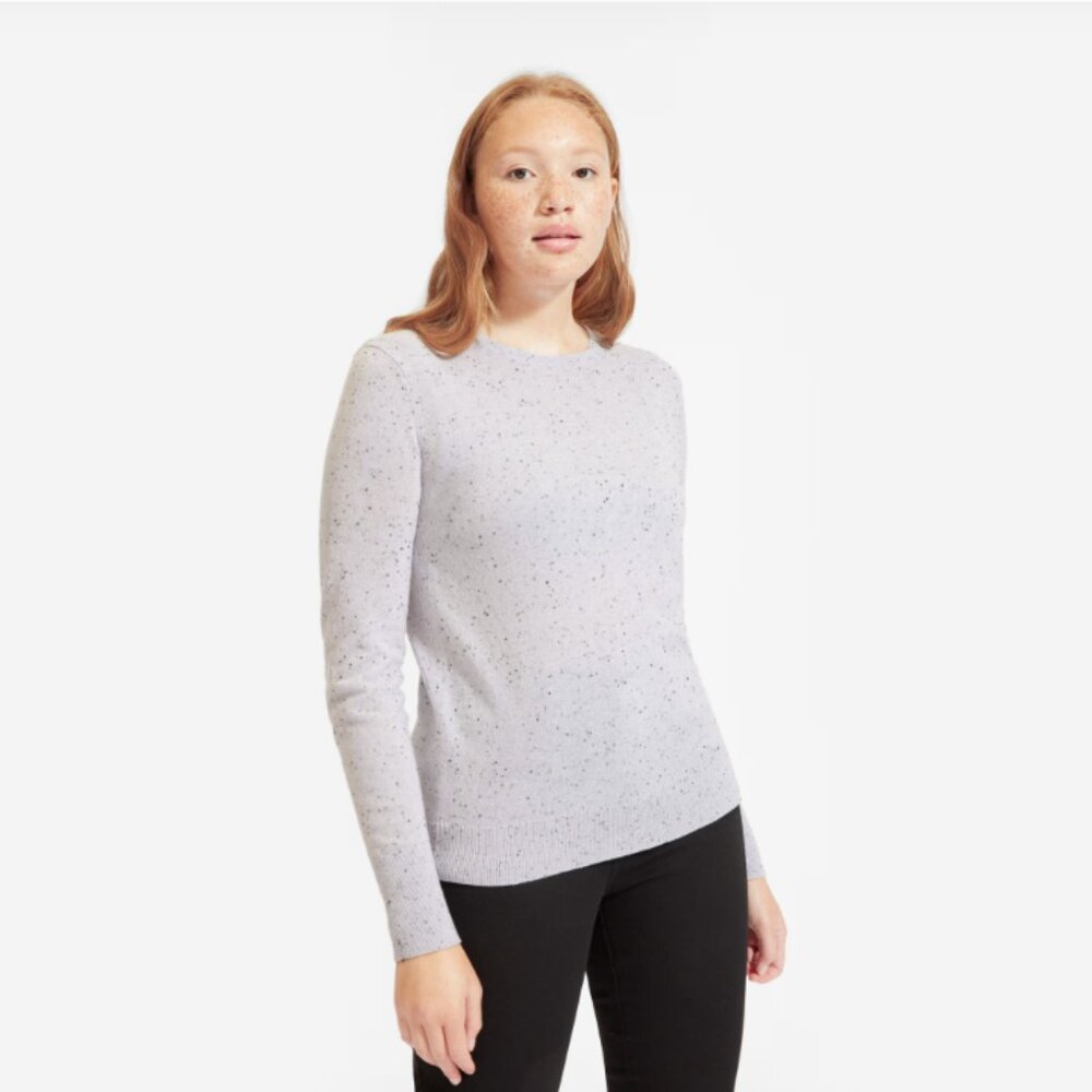 Everlane The Cashmere Crew Lavender Donegal, S